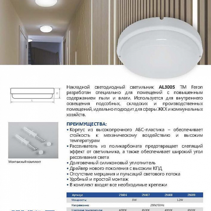 Накладной FERON 29609